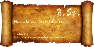 Nosztrai Szolón névjegykártya